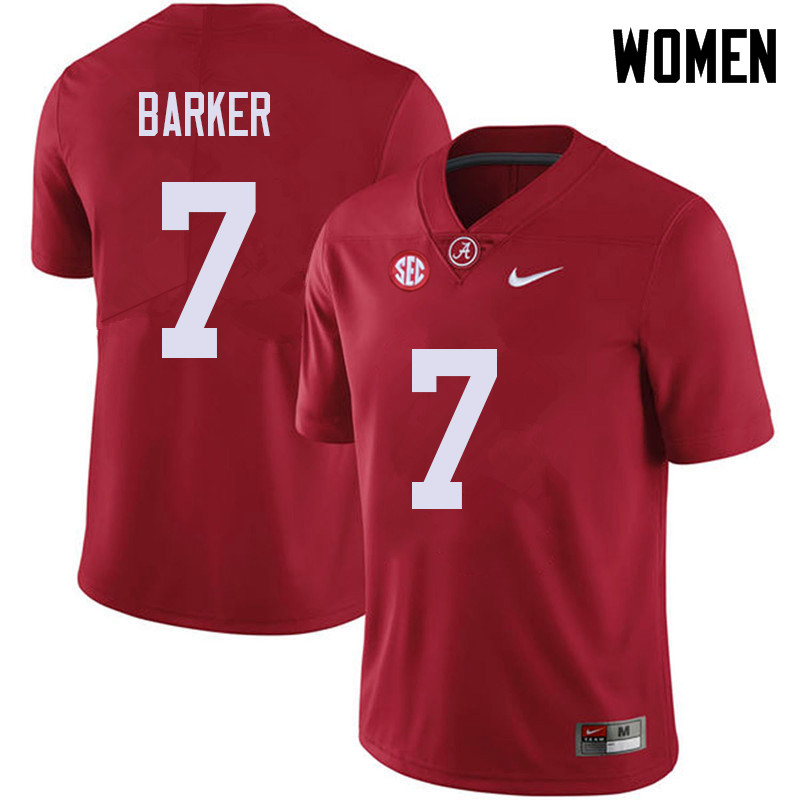 Women #7 Braxton Barker Alabama Crimson Tide College Football Jerseys Sale-Red